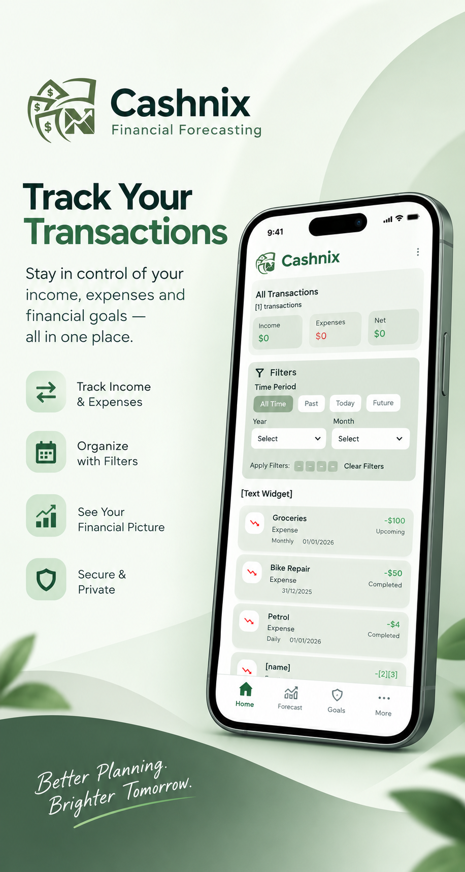 Cashnix FlutterFlow App Dashboard